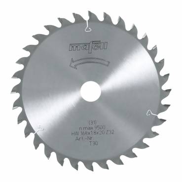 Sägeblatt-HM 168 x 1,2/1,8 x 20 mm, Z 32, WZ, für Feinschnitte in Holz