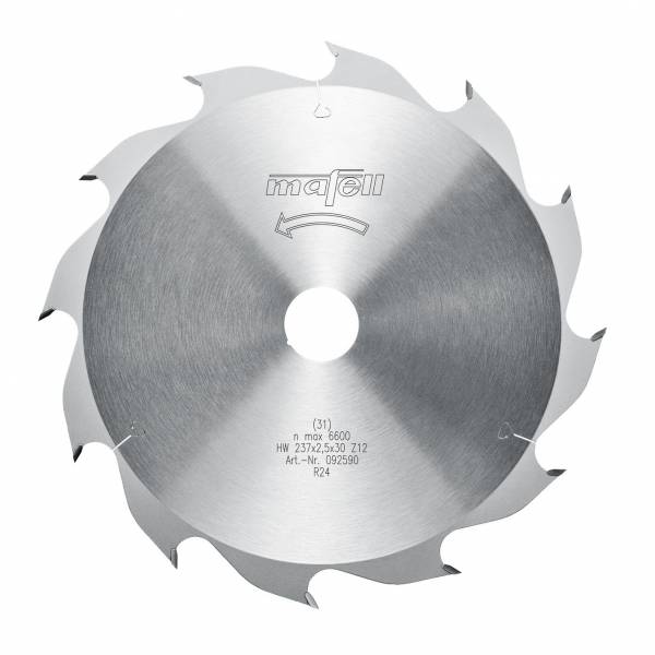 Sägeblatt-HM 237 x 1,8/2,5 x 30 mm, Z 12, WZ, für Längsschnitte in Holz